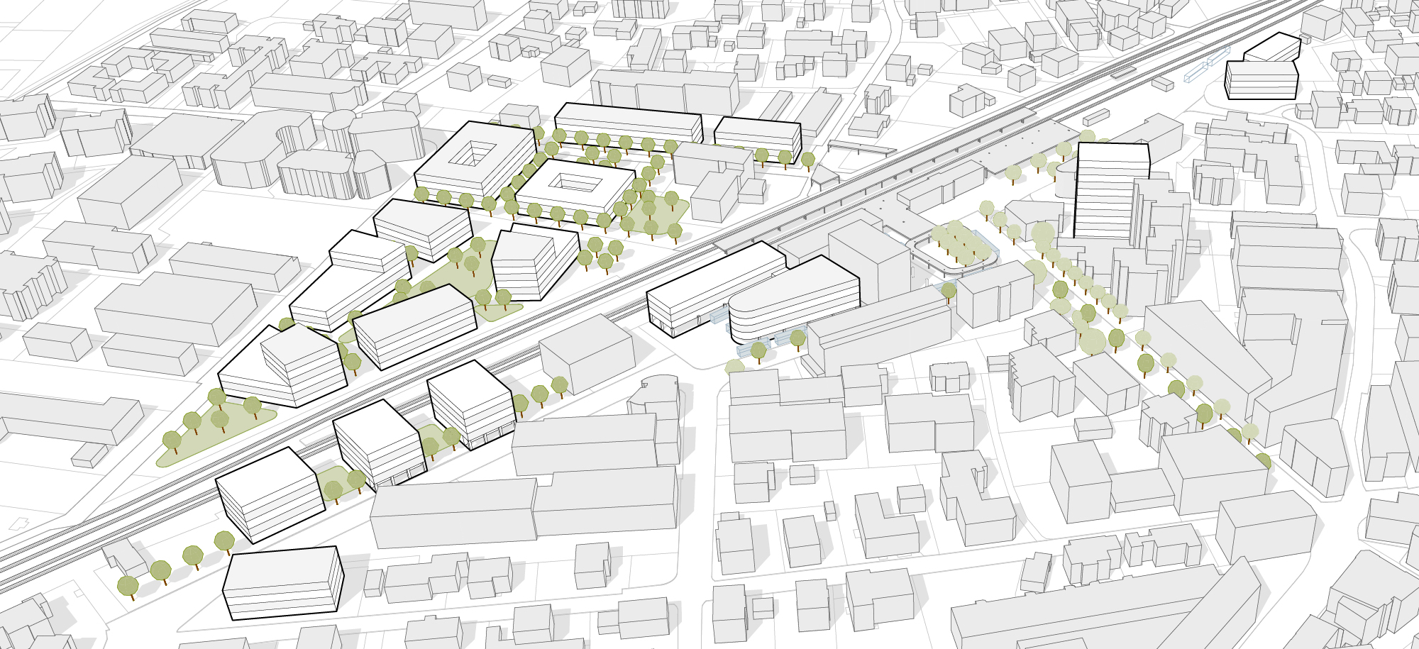 2007 Bahnhof Dornbirn Quartiersentwicklung Testbebauung Variante C_Zeichenfläche 1